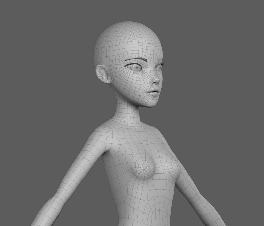 Female Base Mesh Free 3D model_3