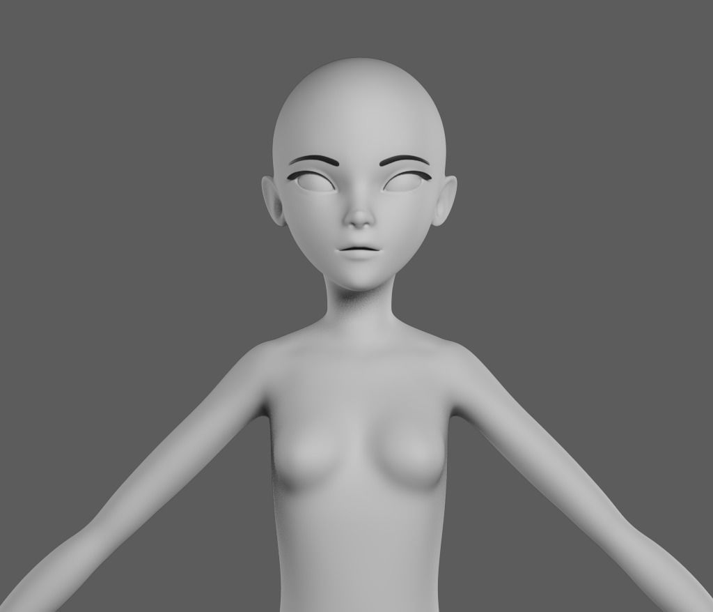 Female Base Mesh Free 3D model_5