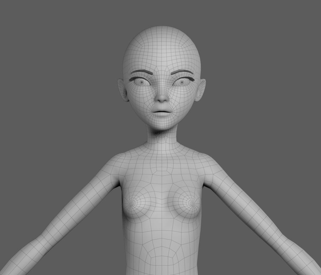 Female Base Mesh Free 3D model_2