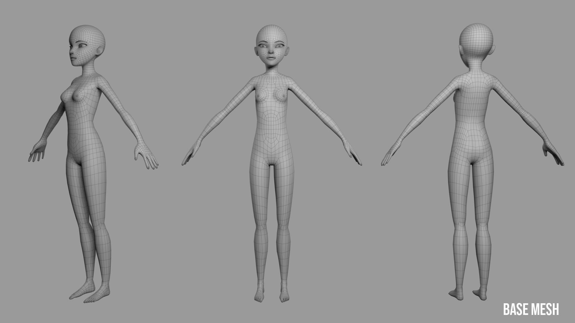 Female Base Mesh Free 3D model_1