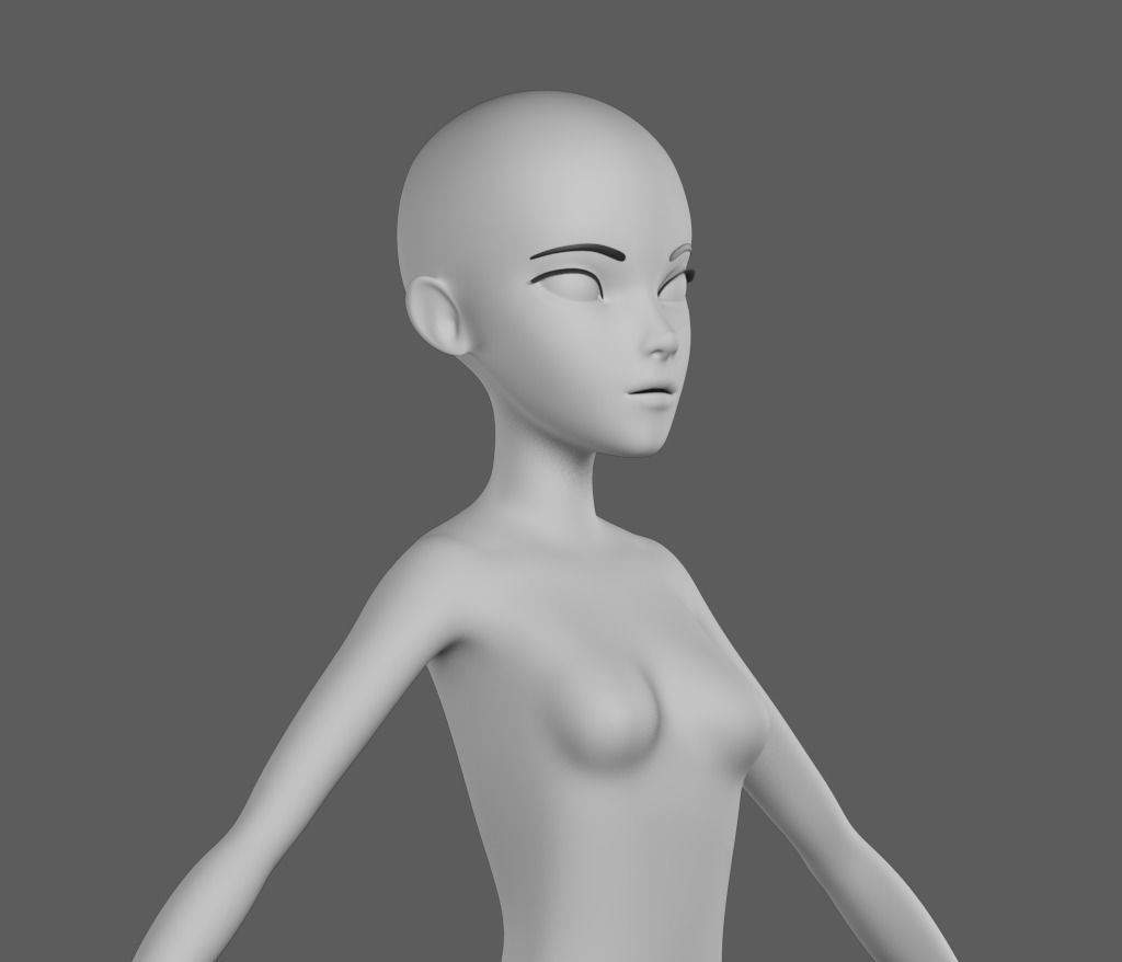 Female Base Mesh Free 3D model_6