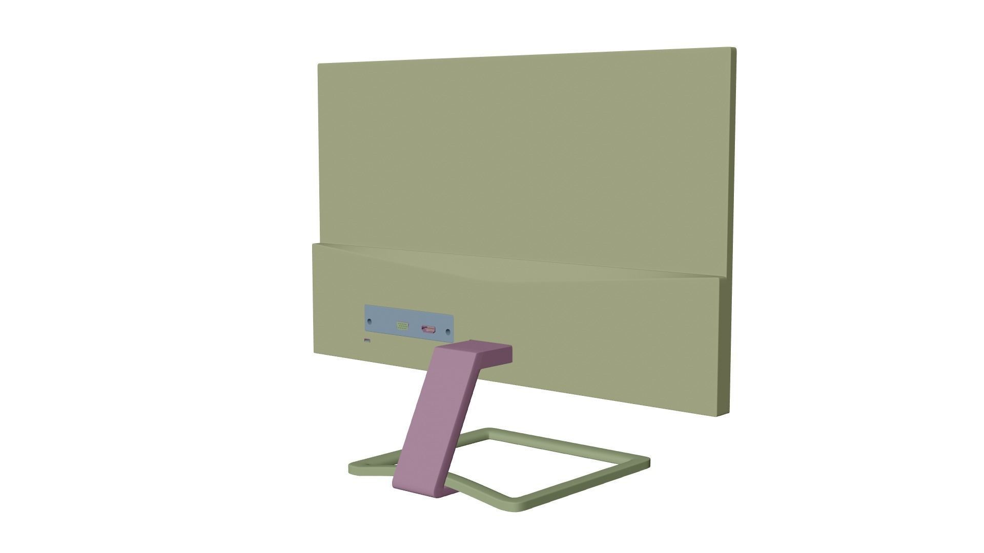 HP MONITOR Low-poly 3D model_7
