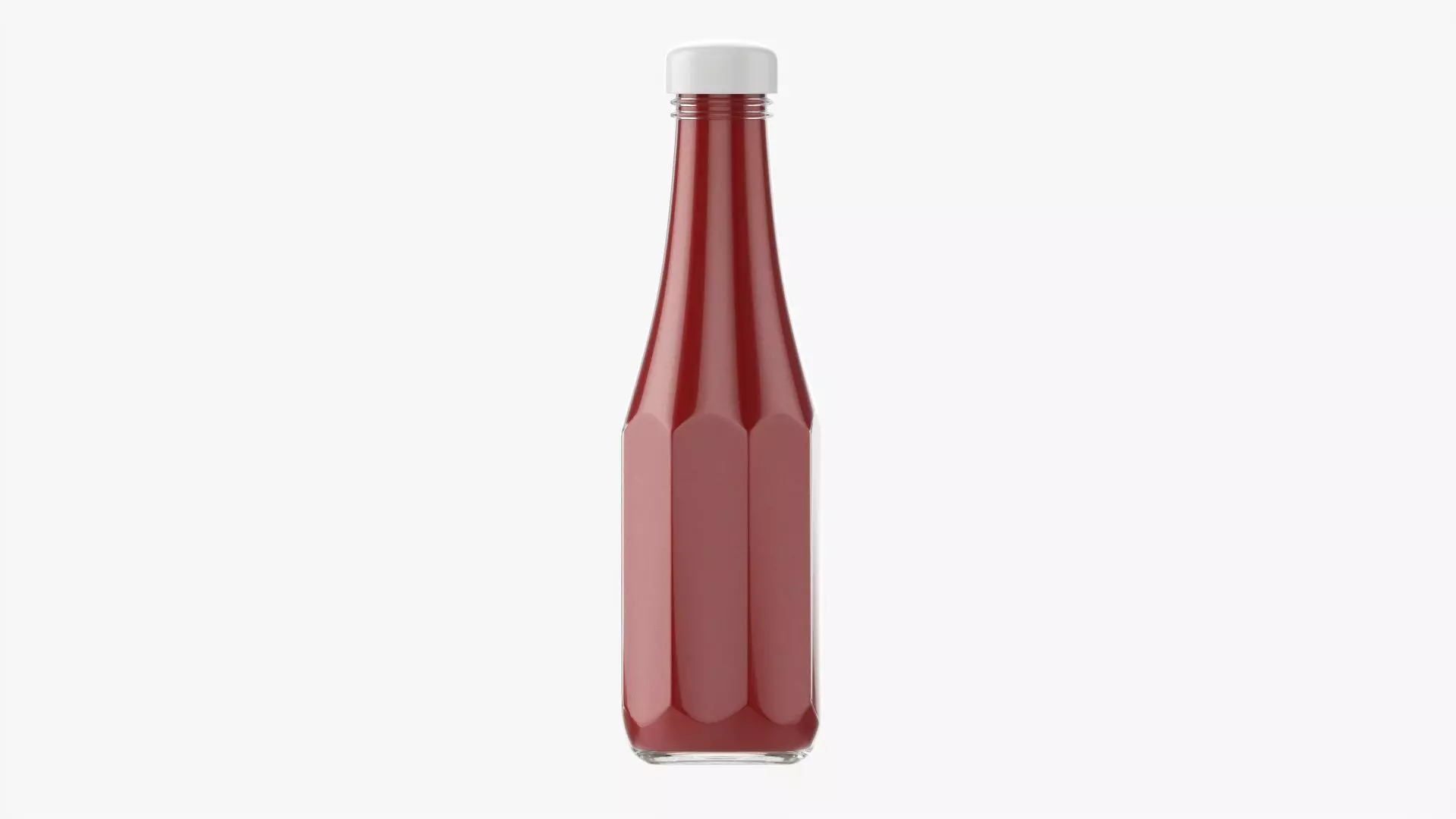 Barbecue sauce in glass bottle 12 3D model