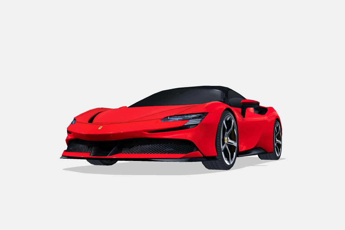 Ferrari SF90 Stradale 2021 Low-poly 3D model_4