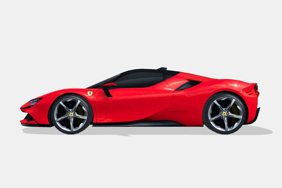 Ferrari SF90 Stradale 2021 Low-poly 3D model_6