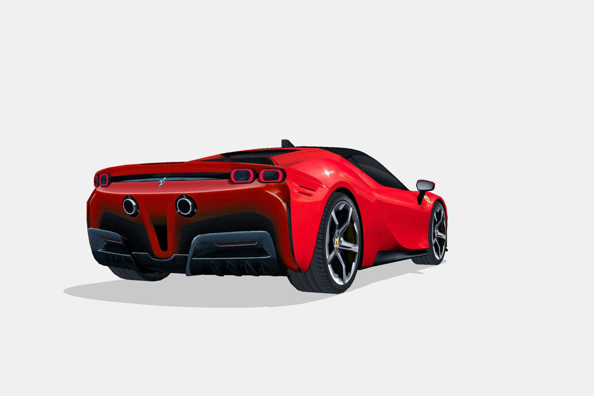 Ferrari SF90 Stradale 2021 Low-poly 3D model_11