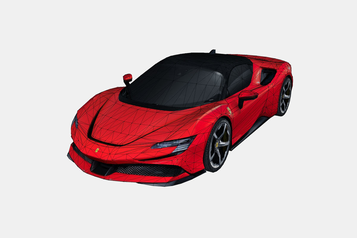 Ferrari SF90 Stradale 2021 Low-poly 3D model_16