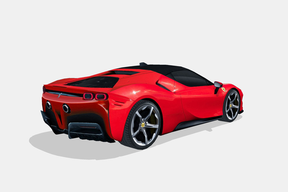 Ferrari SF90 Stradale 2021 Low-poly 3D model_2