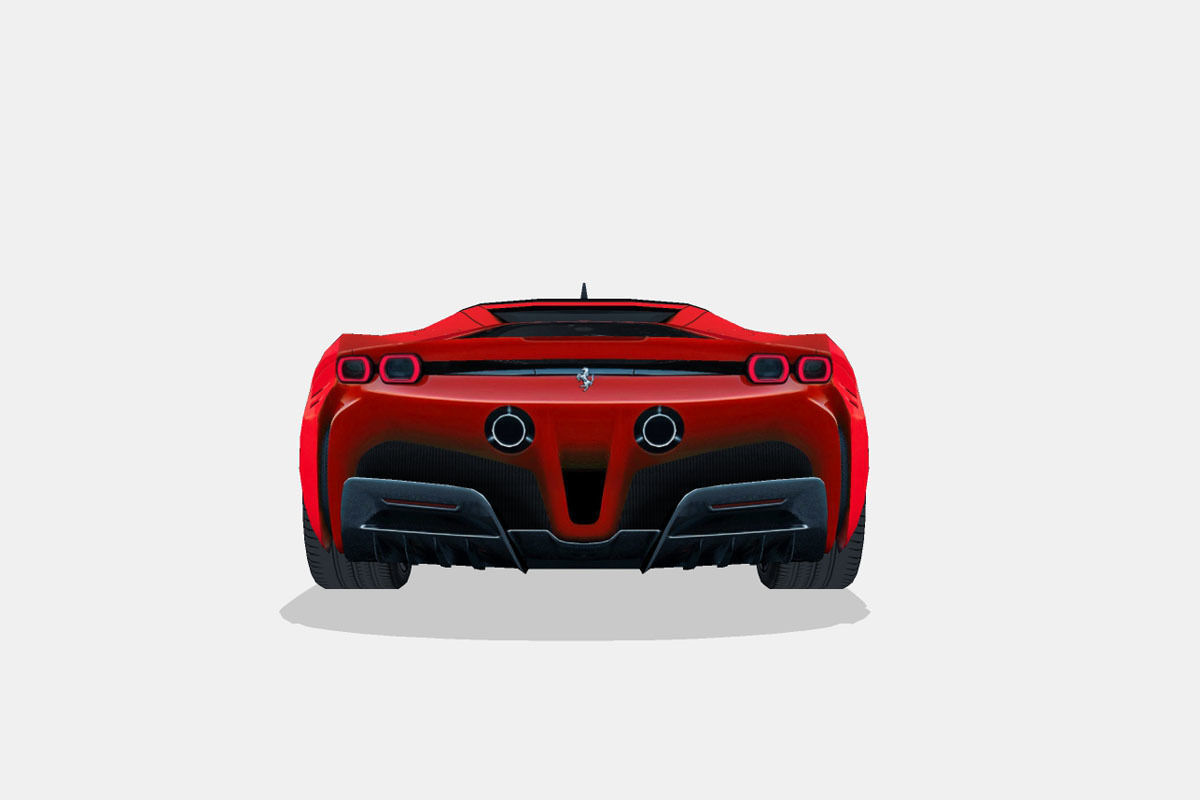 Ferrari SF90 Stradale 2021 Low-poly 3D model_8