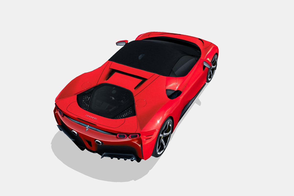 Ferrari SF90 Stradale 2021 Low-poly 3D model_10