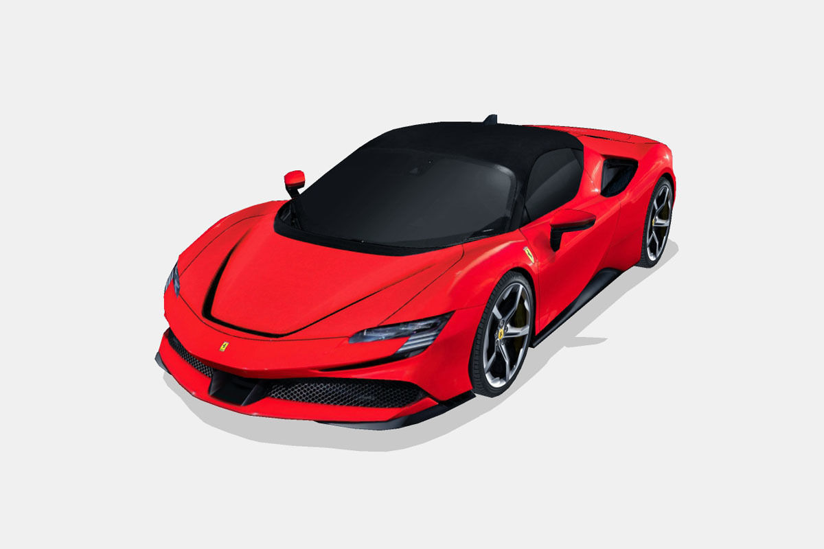 Ferrari SF90 Stradale 2021 Low-poly 3D model_5