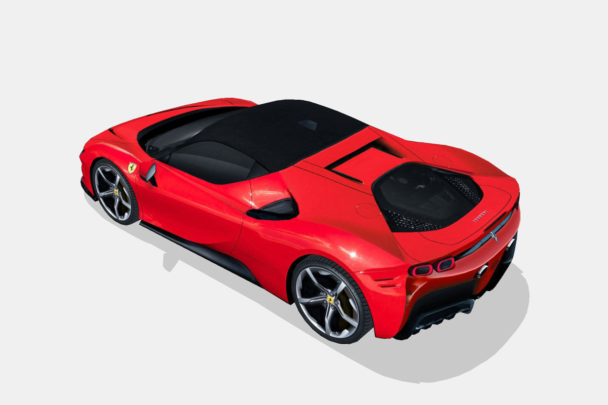 Ferrari SF90 Stradale 2021 Low-poly 3D model_7