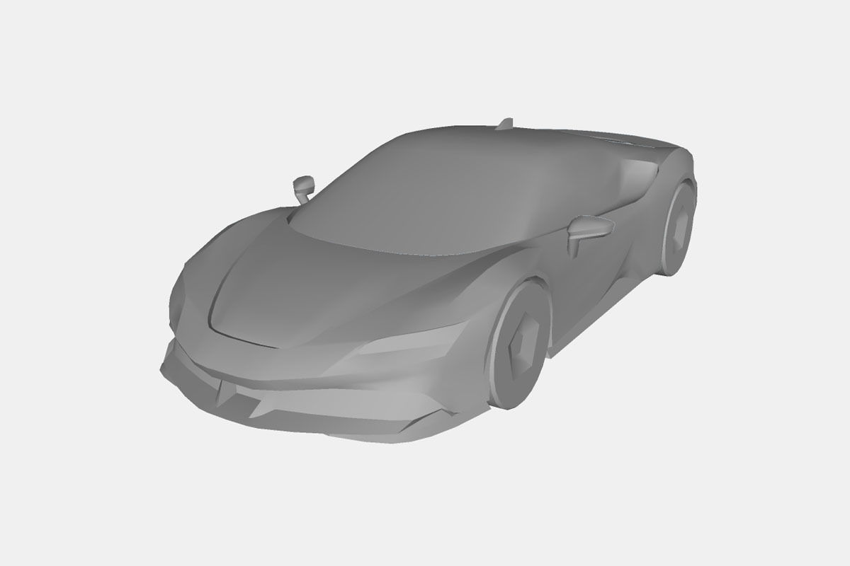 Ferrari SF90 Stradale 2021 Low-poly 3D model_20