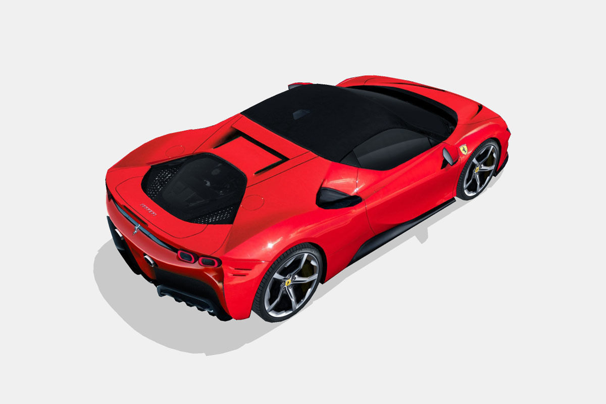 Ferrari SF90 Stradale 2021 Low-poly 3D model_12
