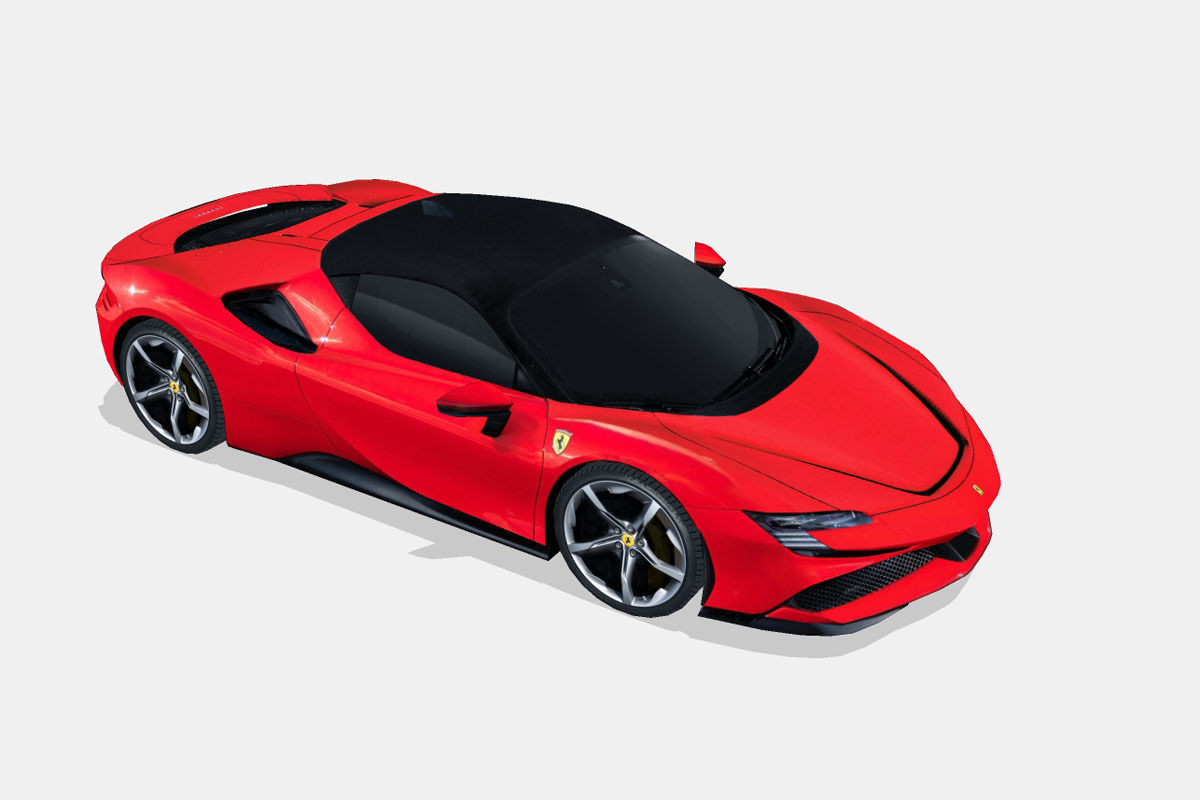 Ferrari SF90 Stradale 2021 Low-poly 3D model_14