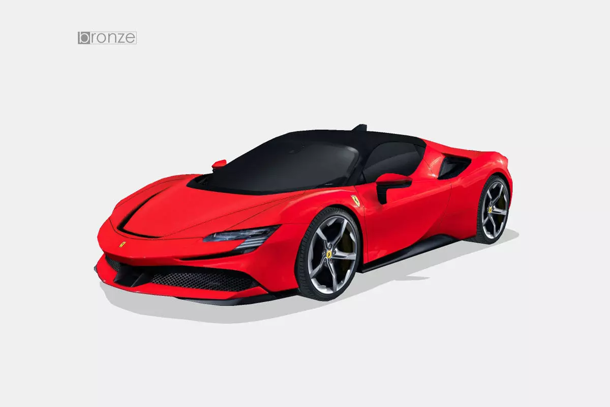 Ferrari SF90 Stradale 2021 Low-poly 3D model_0