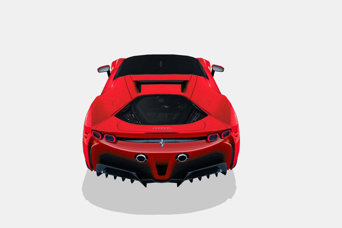 Ferrari SF90 Stradale 2021 Low-poly 3D model_9