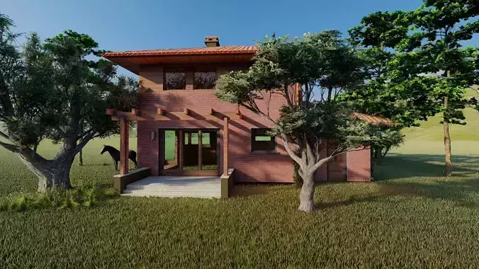 simple house exterior 3D print model