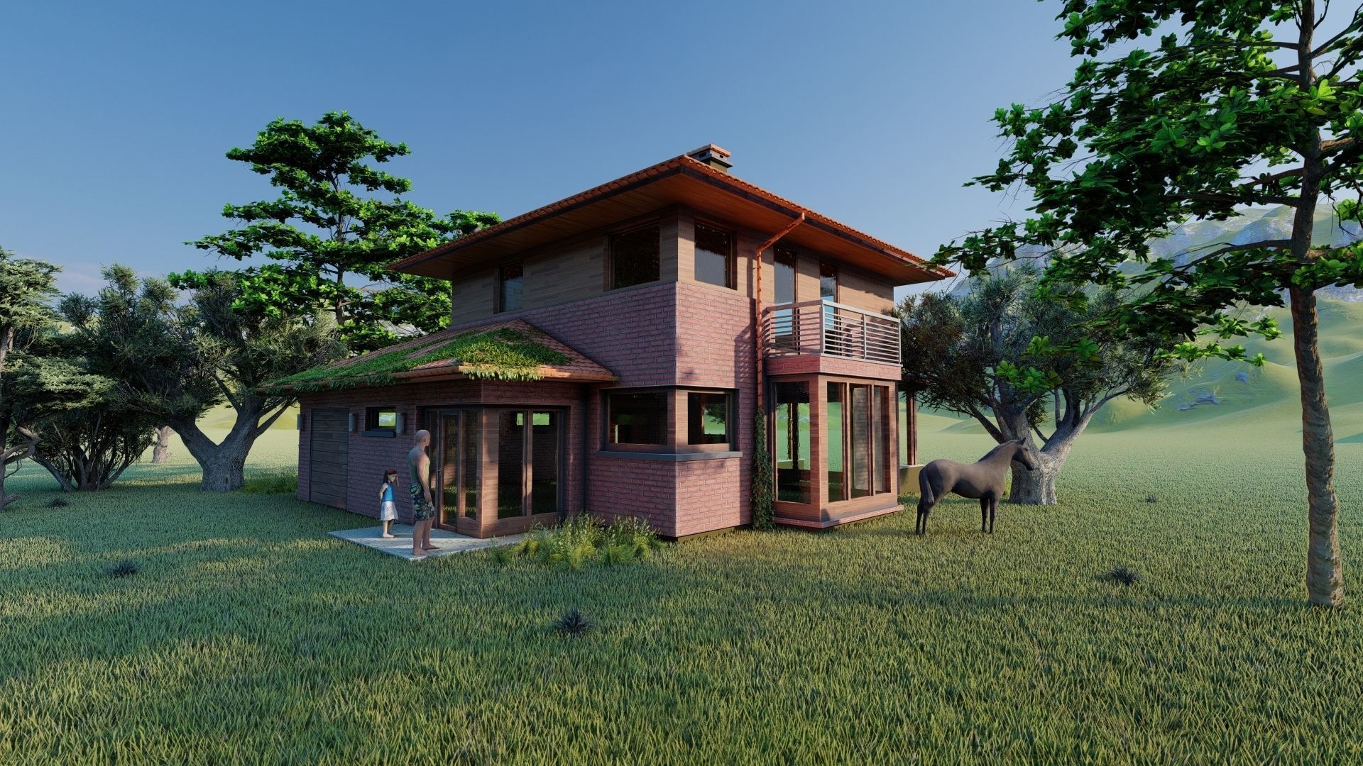 simple house exterior 3D print model_1