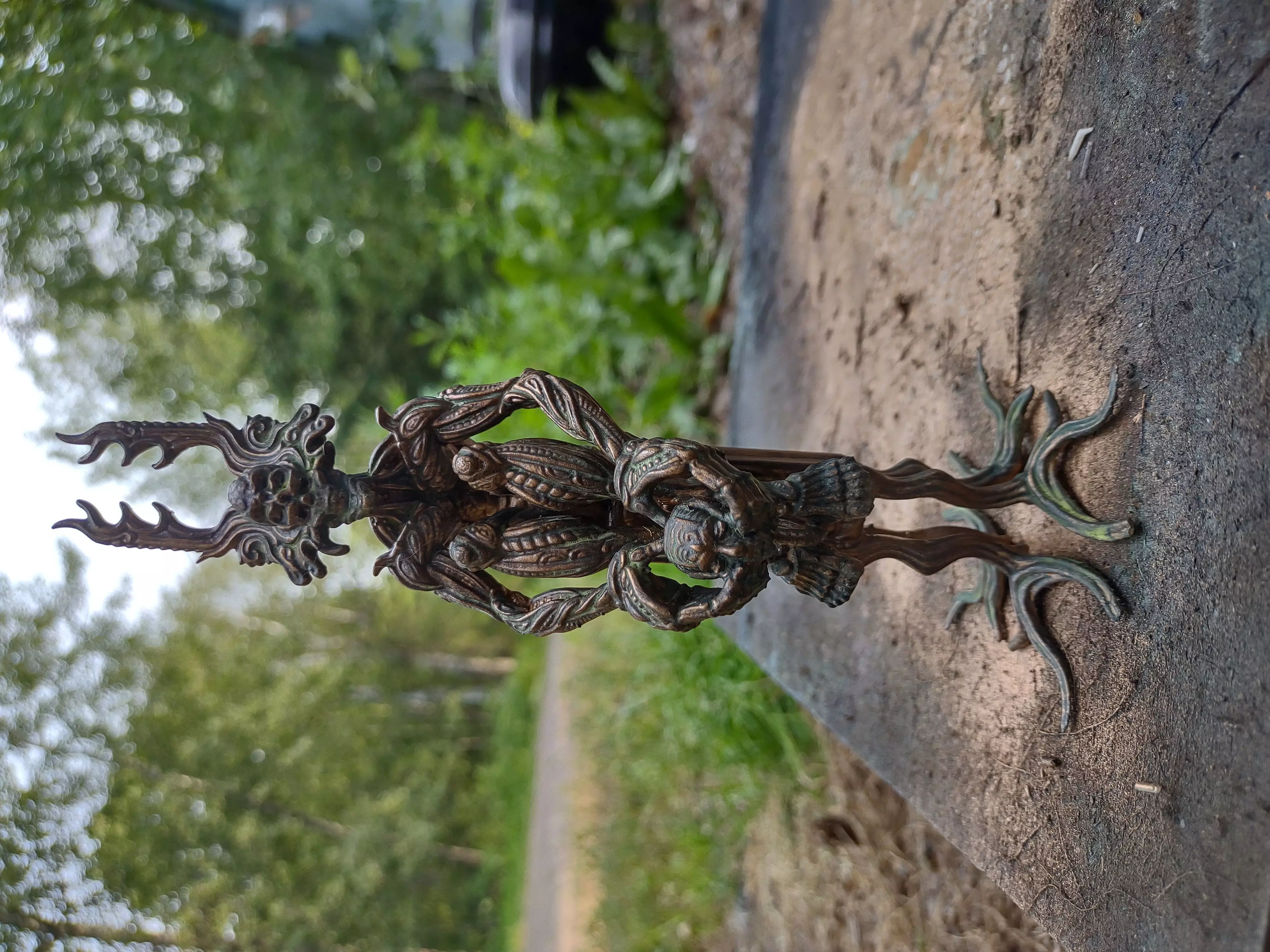 Dreamcatcher bronze statue of demon 3D print model_0