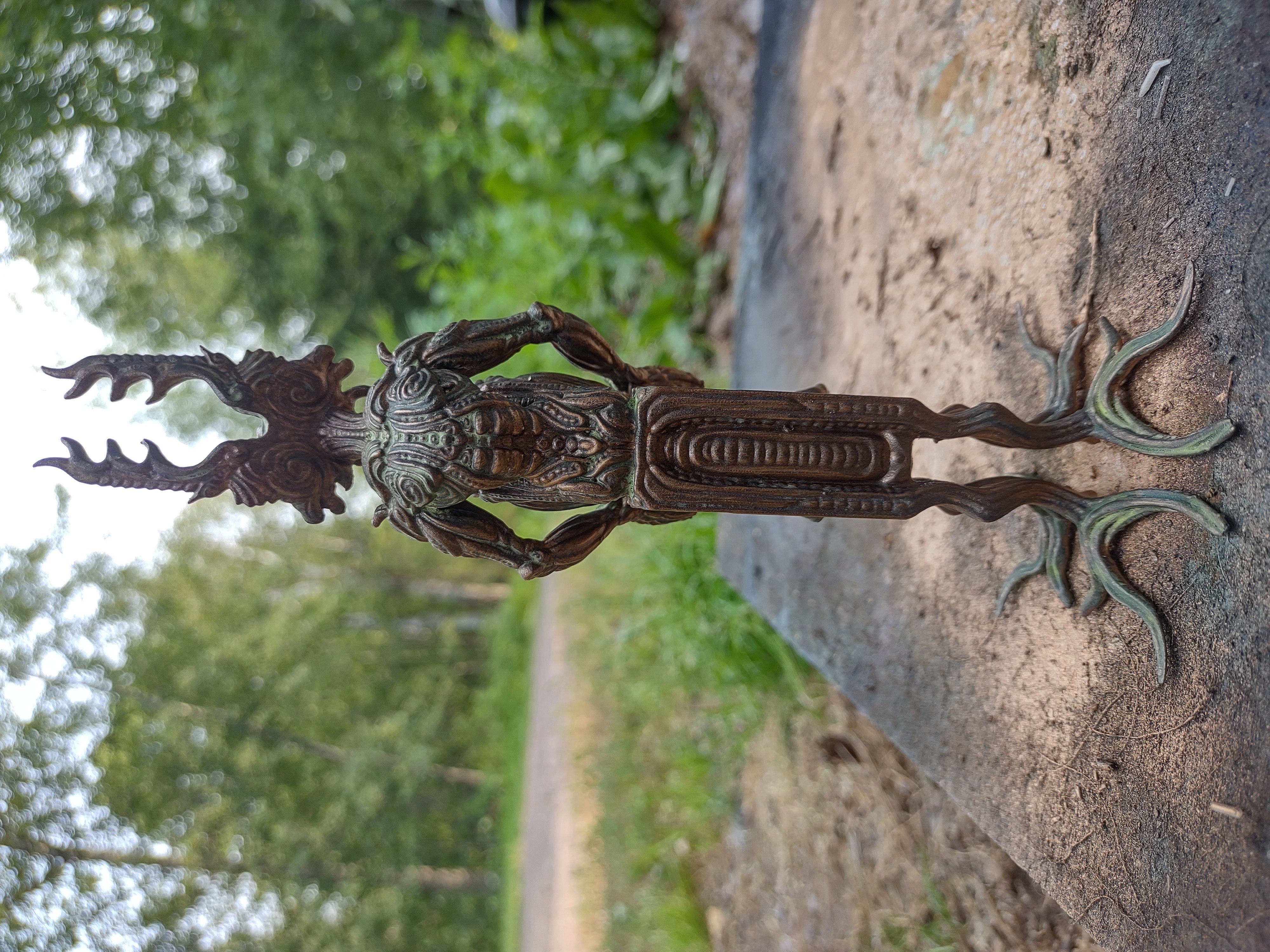 Dreamcatcher bronze statue of demon 3D print model_2