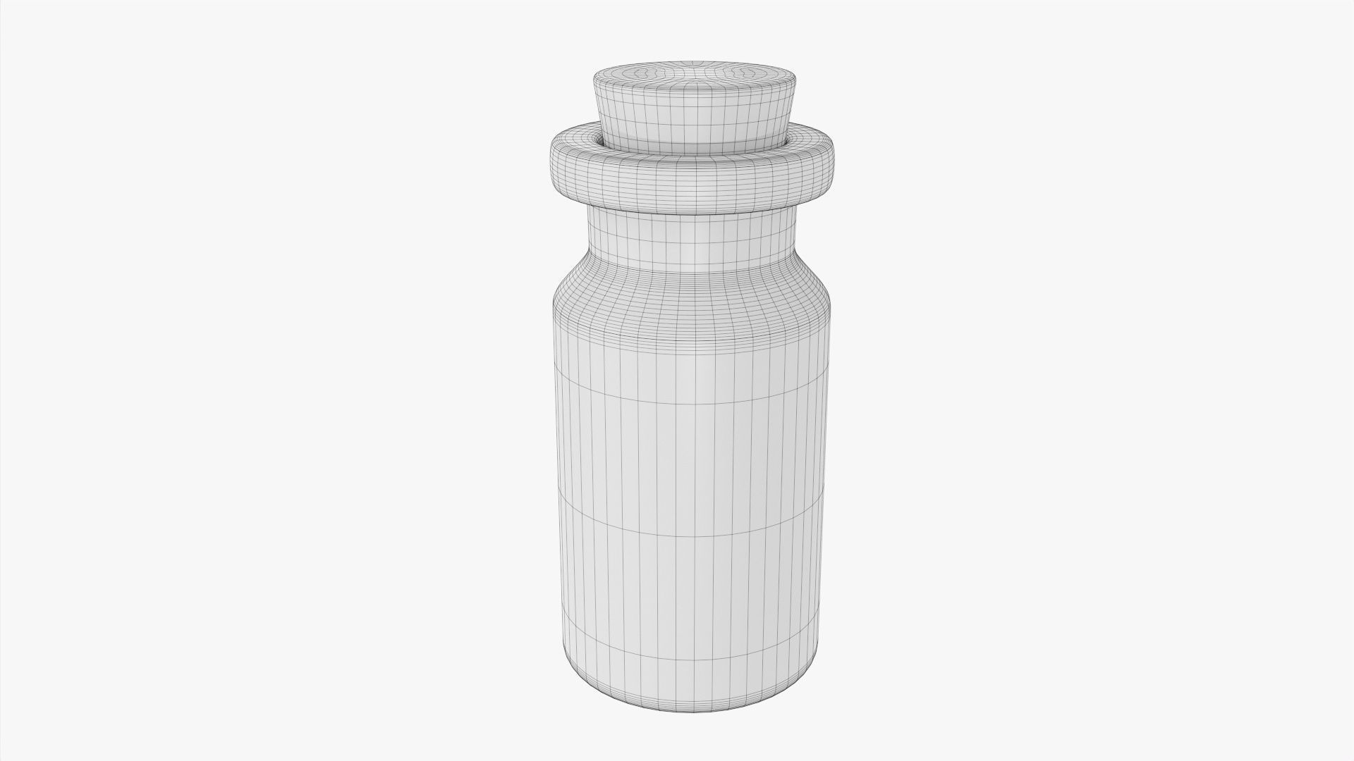 Glass bottle with cork small 3D model_3
