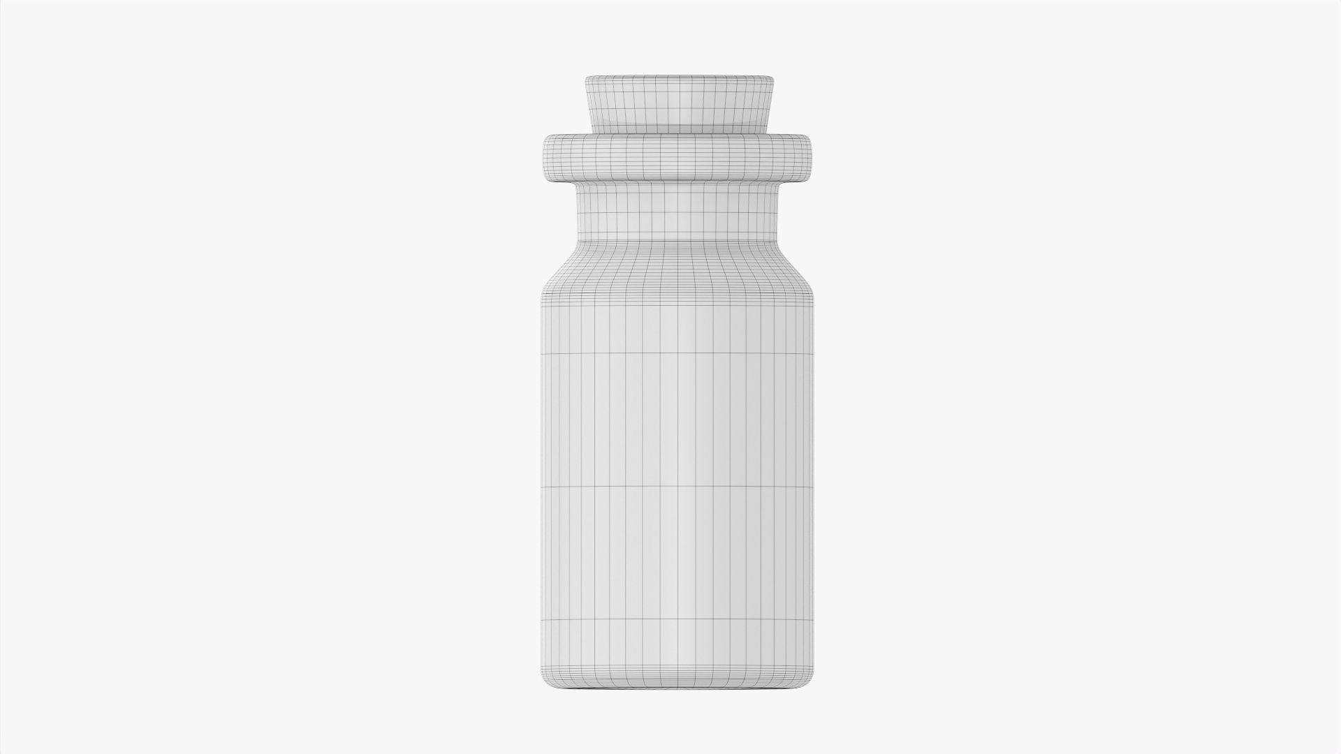 Glass bottle with cork small 3D model_6
