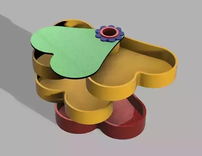 Boite coeur porte stylos 3D print model