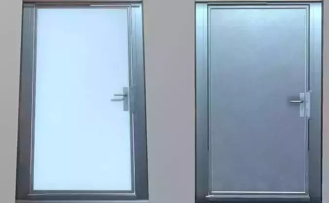Metal Door Animated Version 1 and 2 3D Model Collection