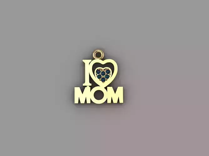 Pendant i love mom charm