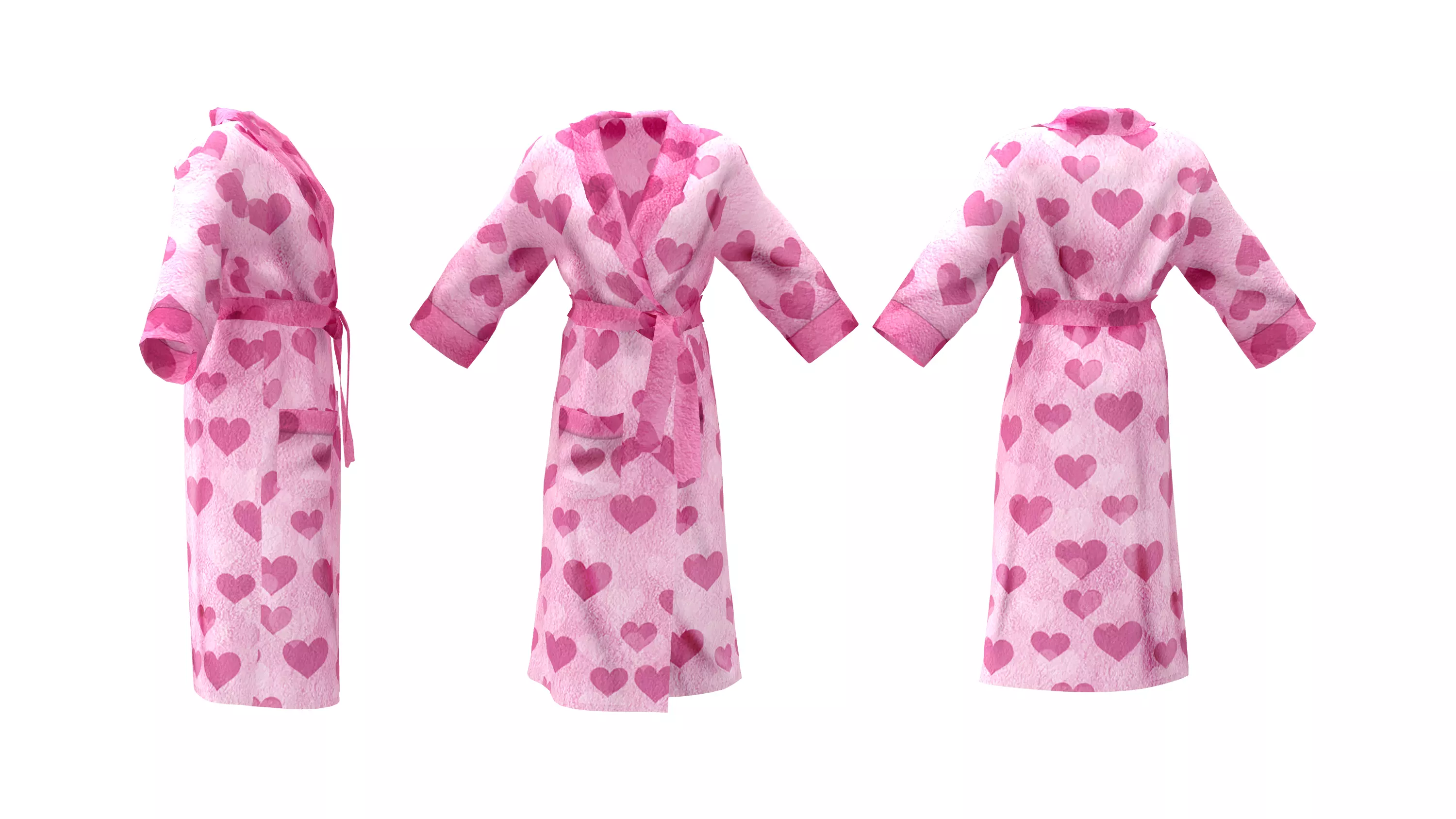 Ladies Bathrobe Low-poly 3D model