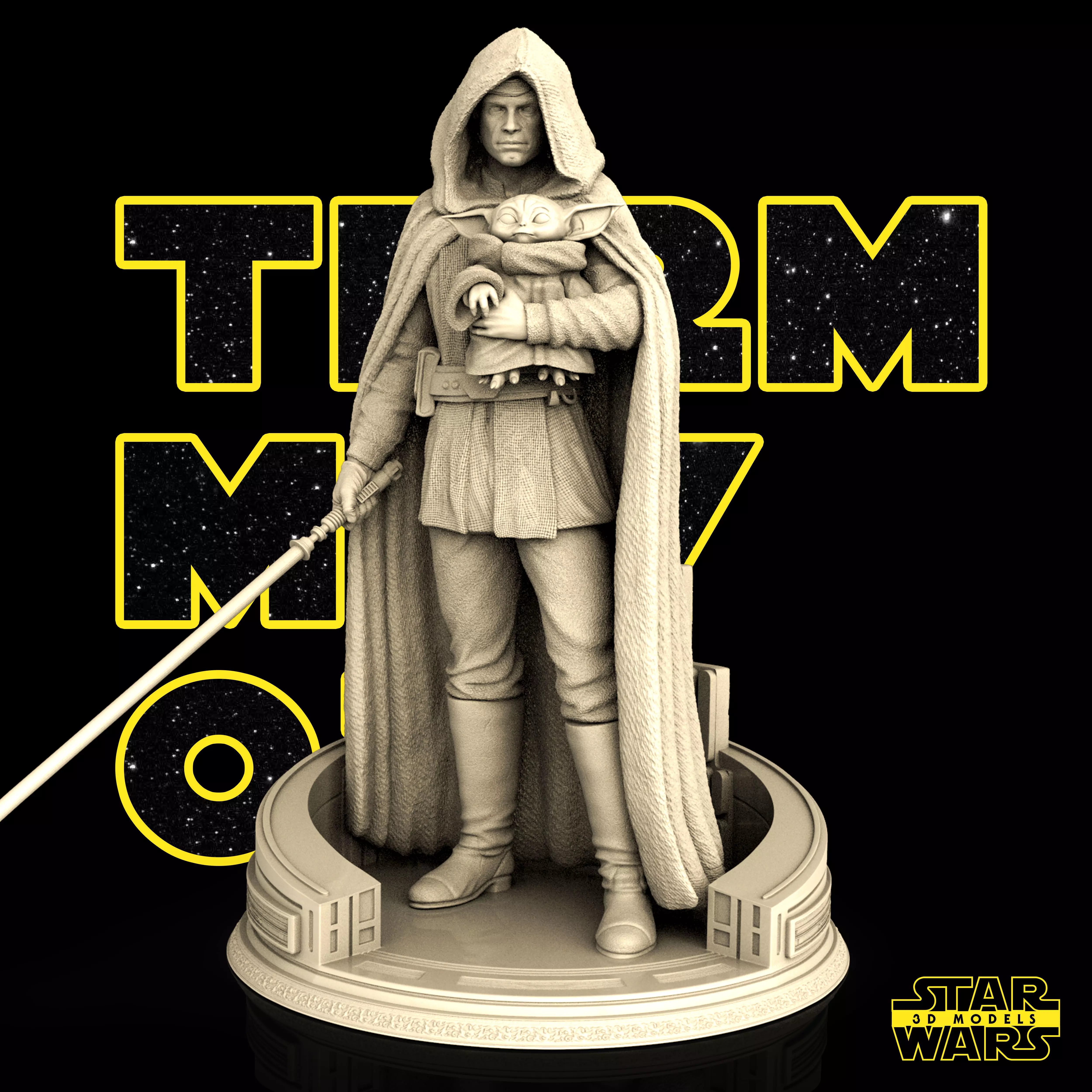 Luke Skywalker Sculpture - Tested and Ready for 3D printing Free 3D print model
