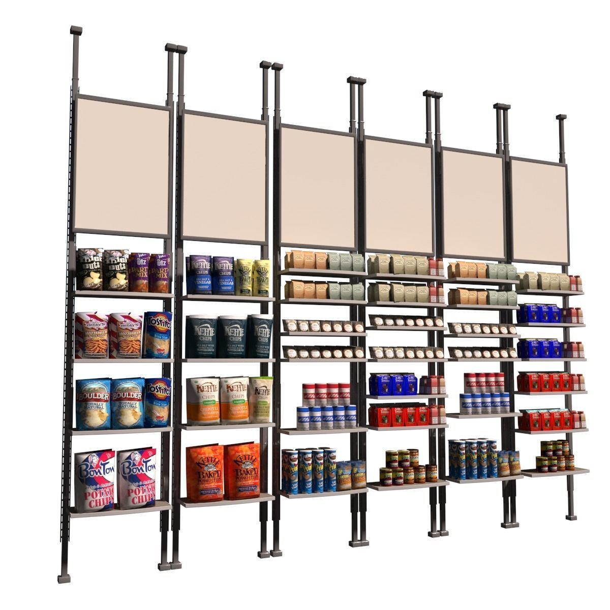 Merchandise With Shelves 3D model_1