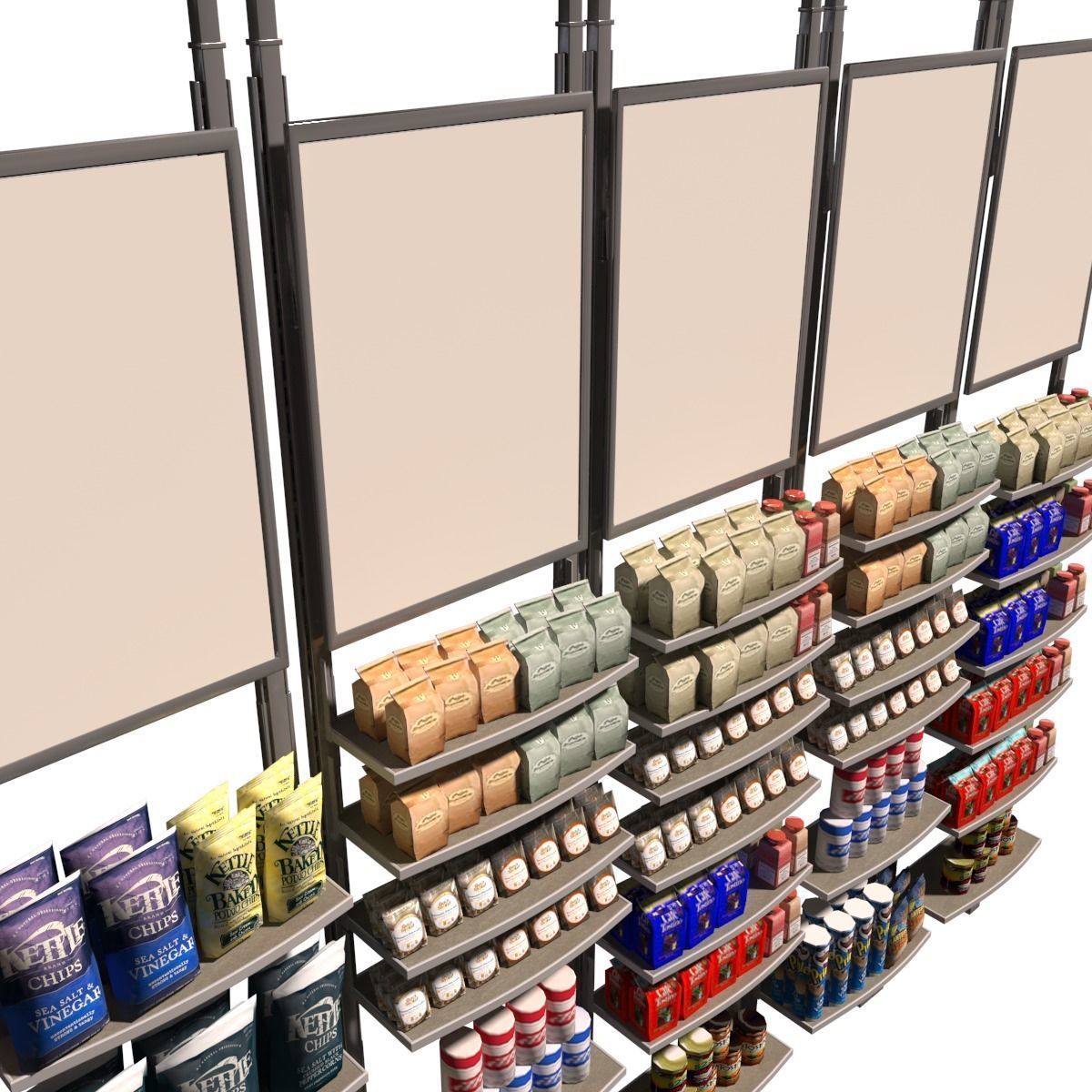 Merchandise With Shelves 3D model_4
