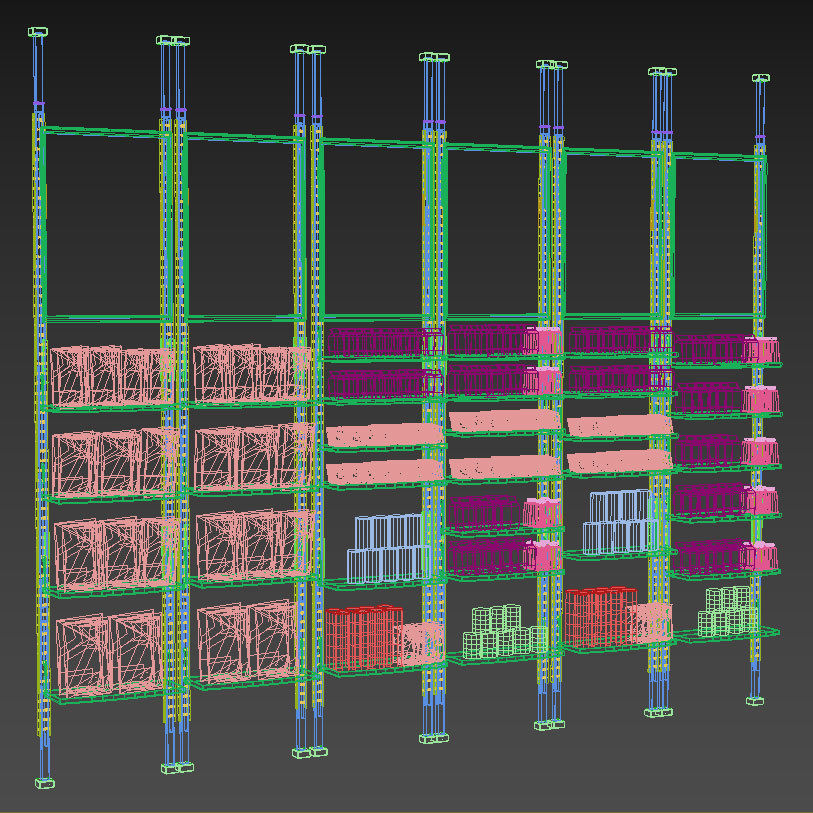 Merchandise With Shelves 3D model_9