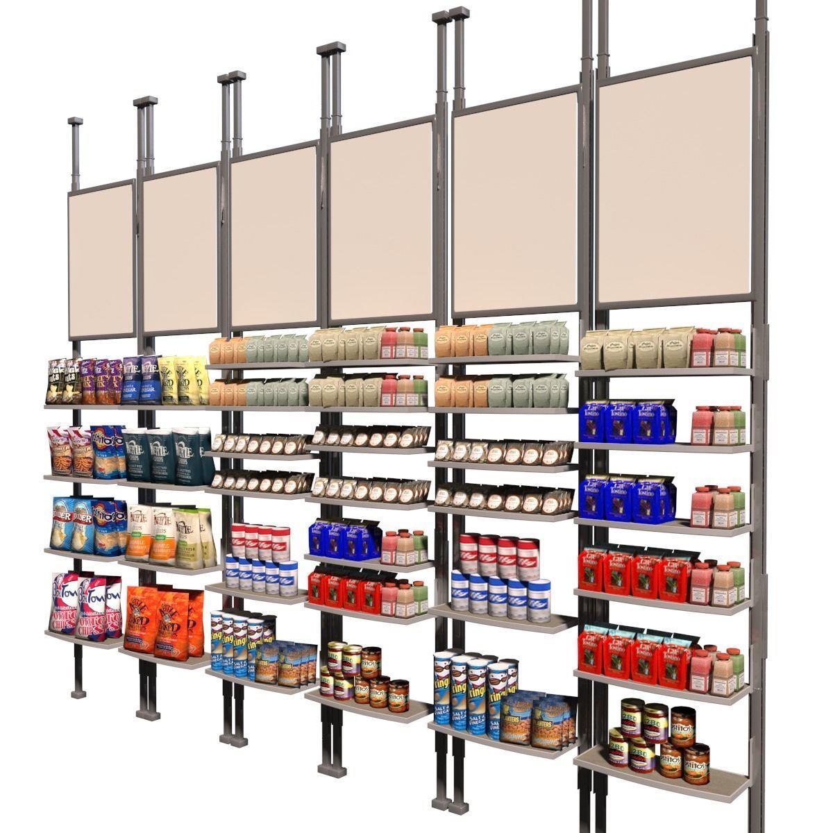 Merchandise With Shelves 3D model_2