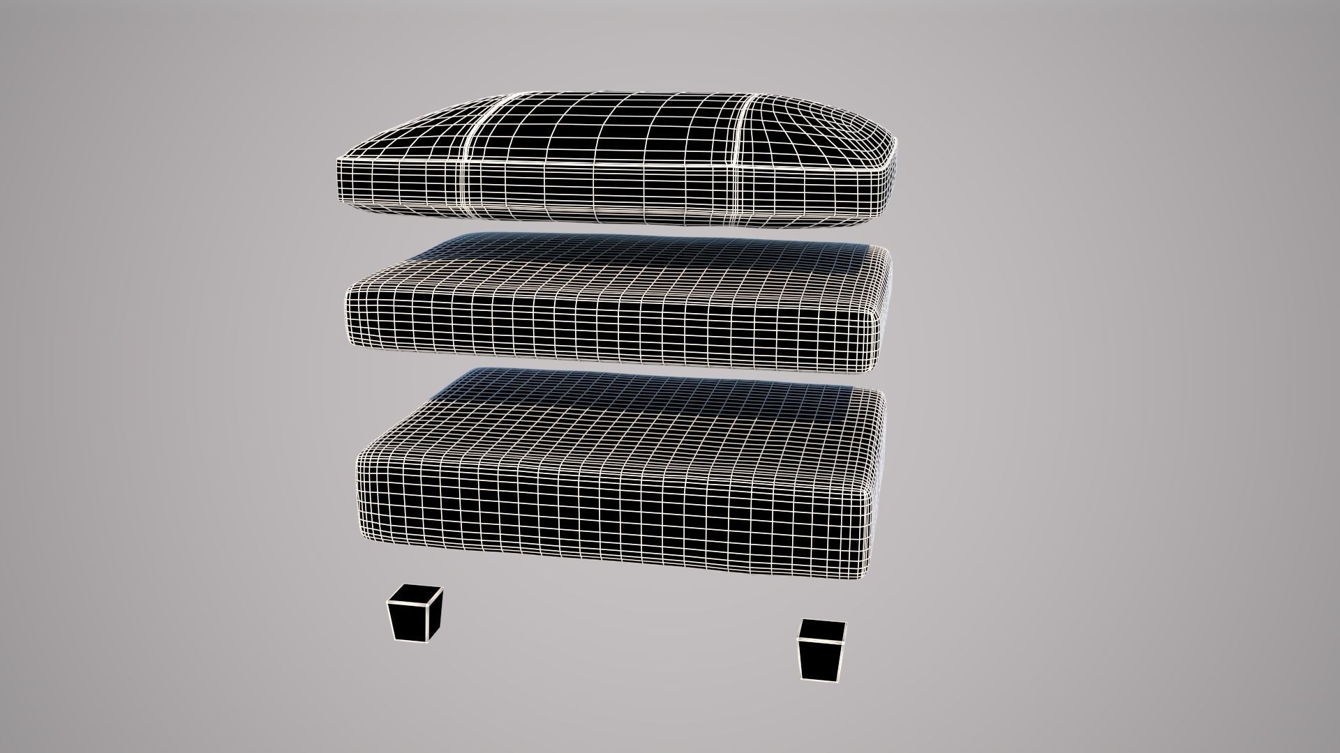  Gleason ottoman Canyon chair realistic 3D model Low-poly 3D model_5