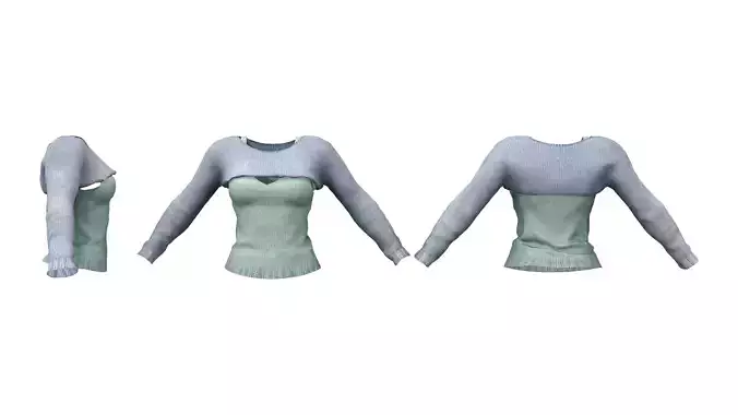 Ladies Crop Sweater with Tank Top