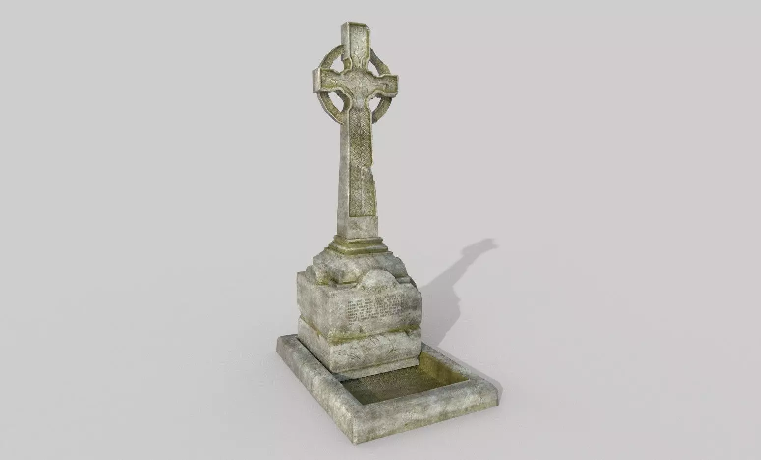 Environment gravestone with cross on top Low-poly 3D model_0