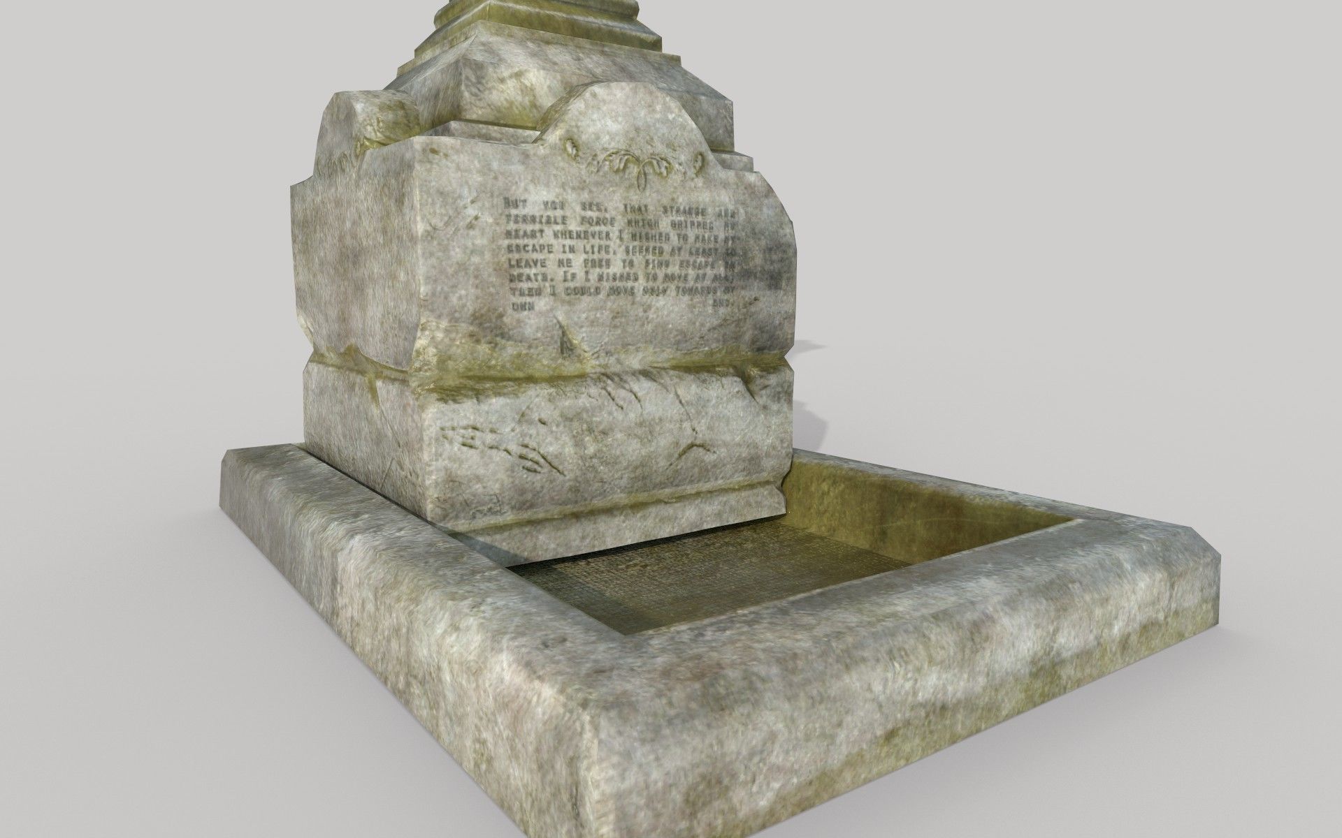 Environment gravestone with cross on top Low-poly 3D model_2