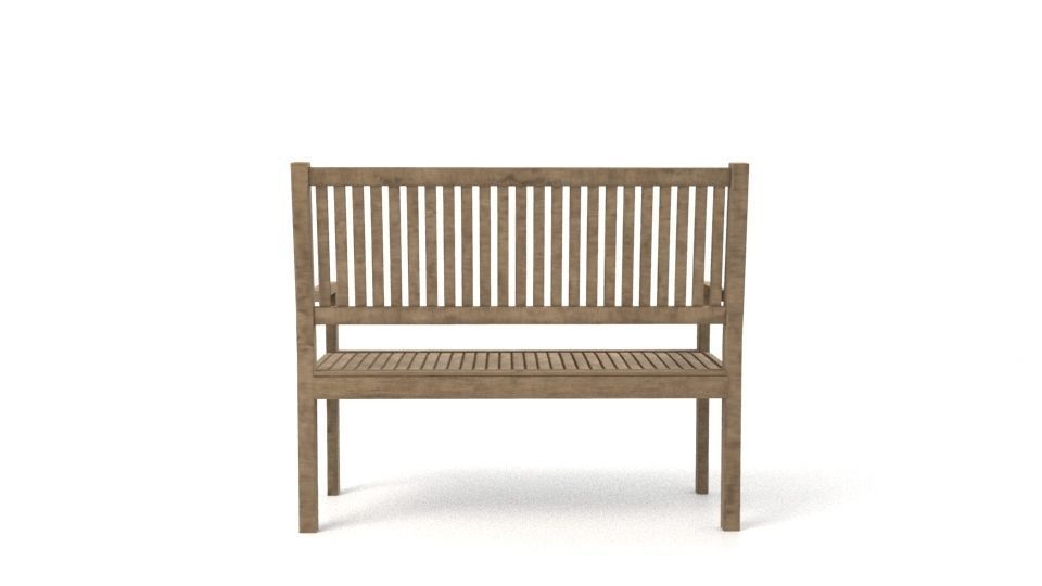Wooden Bench Low-poly 3D model_3
