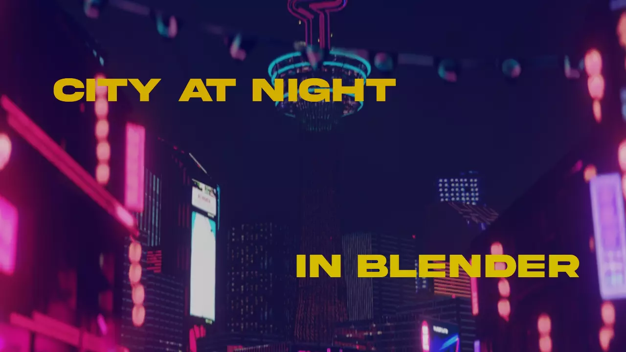 Neon City at Night 3D model