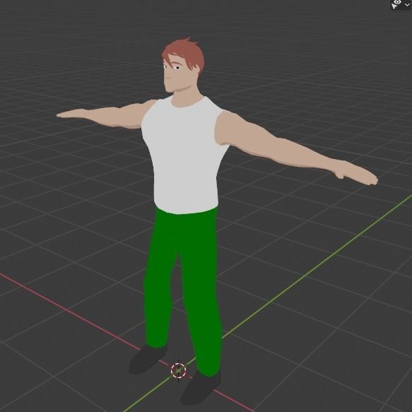 Simple Male Model Low-poly 3D model_11