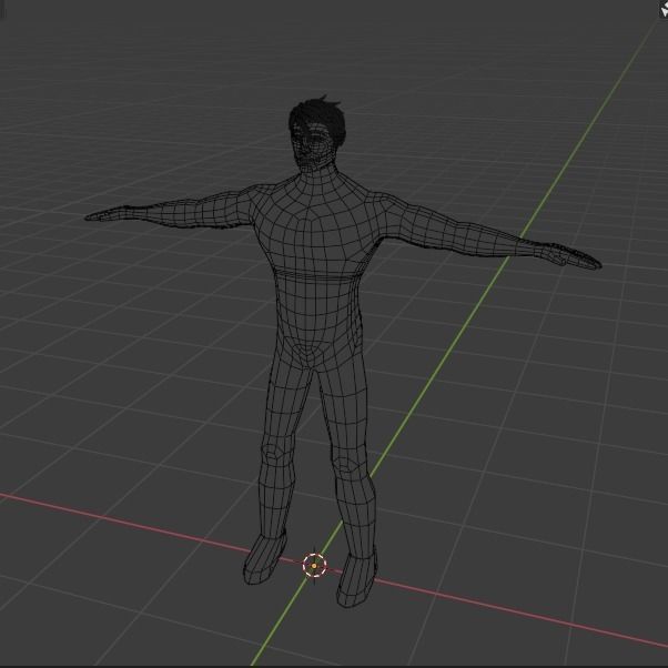 Simple Male Model Low-poly 3D model_4