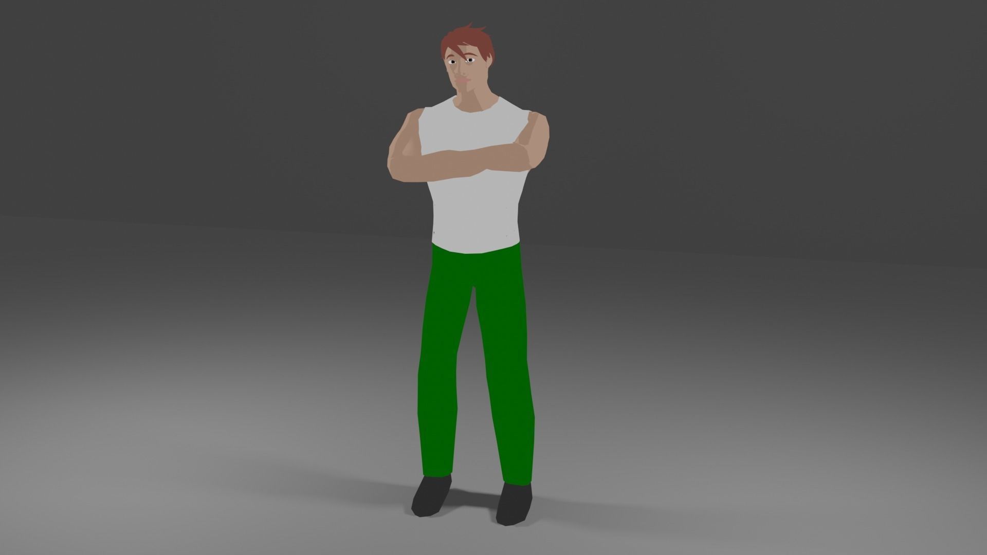 Simple Male Model Low-poly 3D model_1
