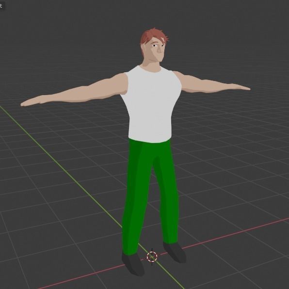 Simple Male Model Low-poly 3D model_10