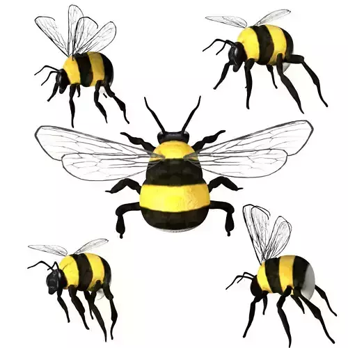 Bumblebee bee Low-poly 3D model