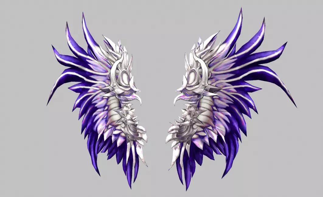 Futuristic Wing Low-poly 3D model_0