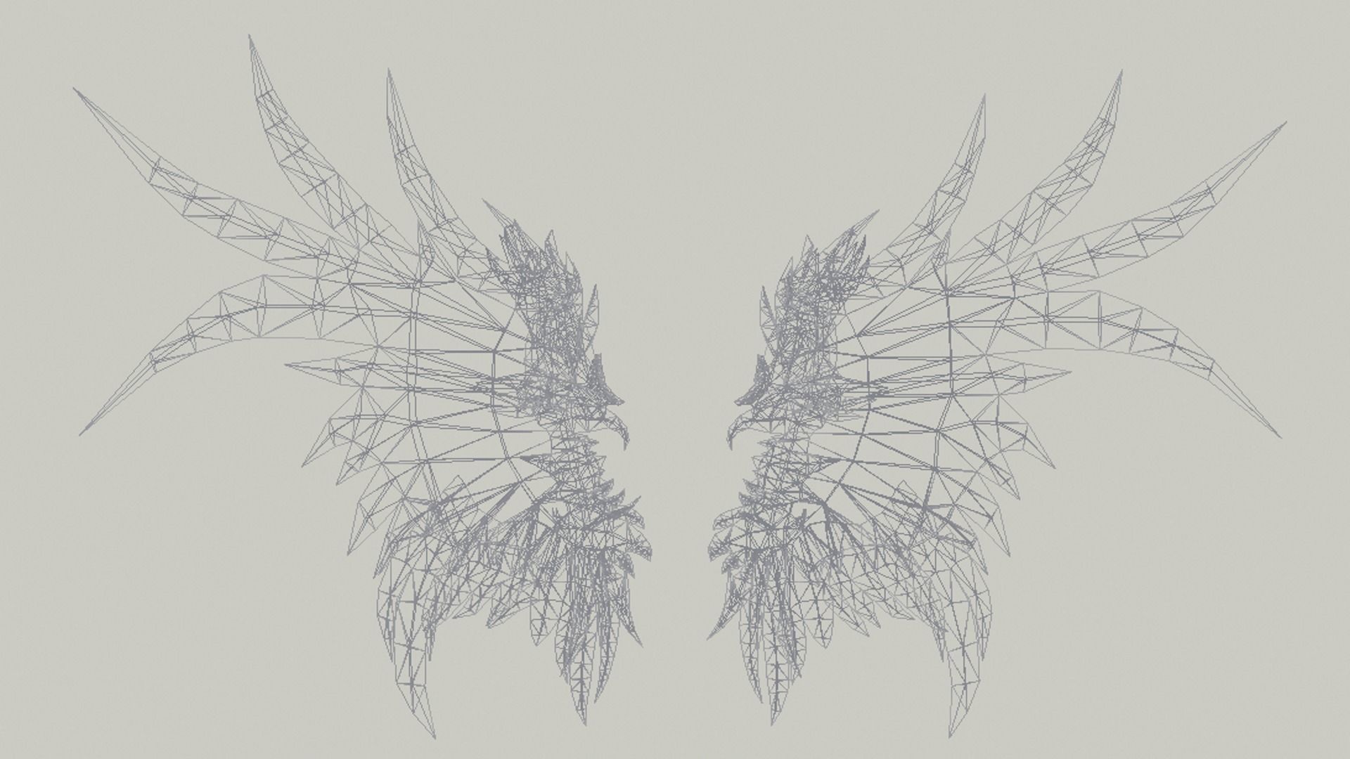 Futuristic Wing Low-poly 3D model_2