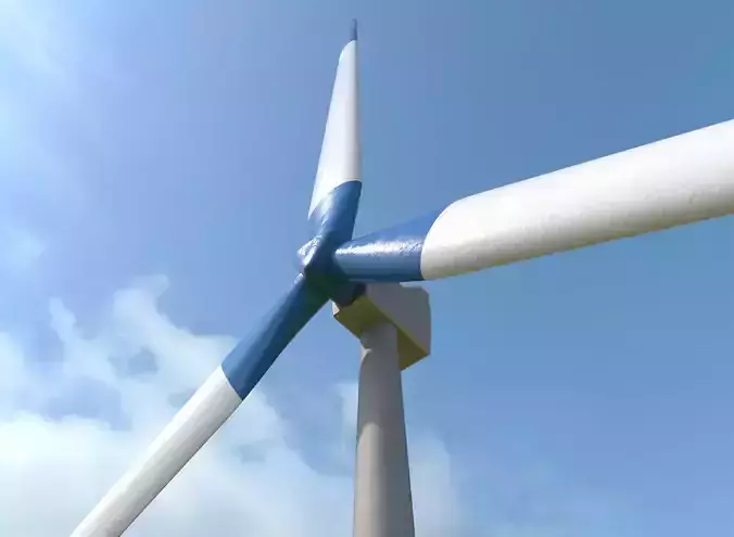 Animated Wind Farm Power Plant Turbine PBR Low-poly 3D model